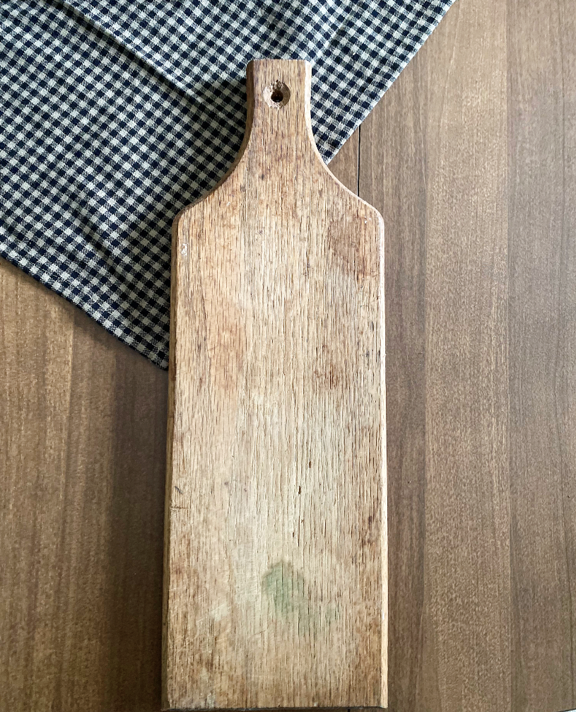 wood cutting board on a table